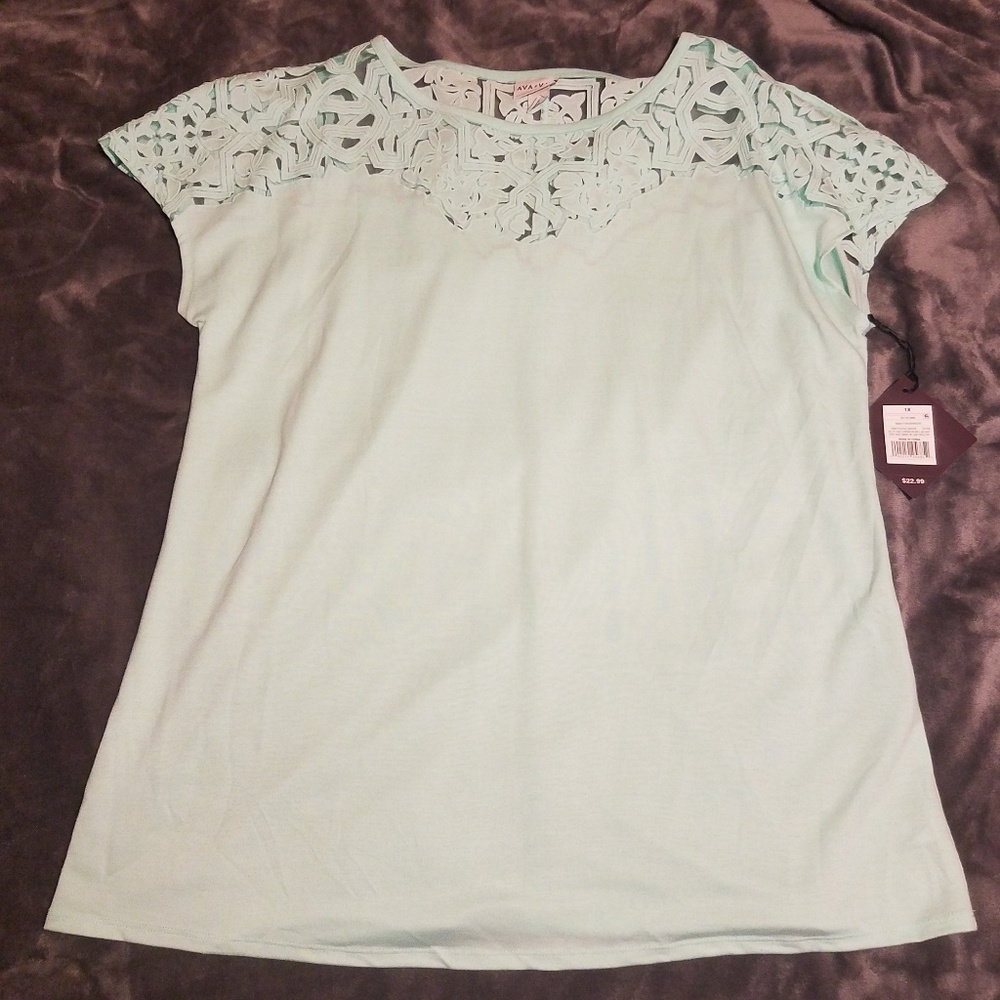 Ava & Viv Mint Embelished Top